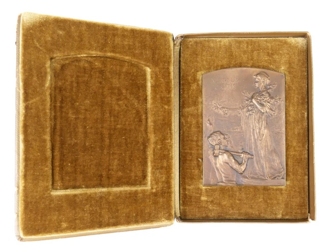 k.u.k. Erinnerungsplakette Weltausstellung Paris 1900 mit Etui #44729