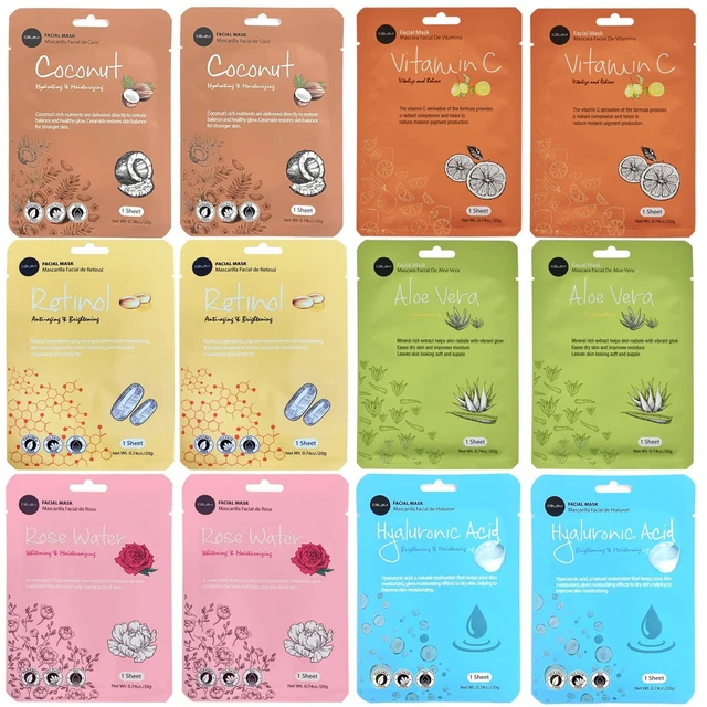 Celavi Essence Facial Face Mask Paper Sheet Korea Skin Care Moisturizing 12...