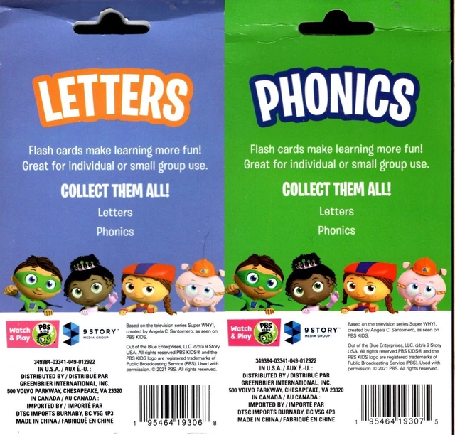 Why Letter.pdf PBS KIDS SUPER Why - Letters & Phonics - 36 Education Flash Cards Set £ ...