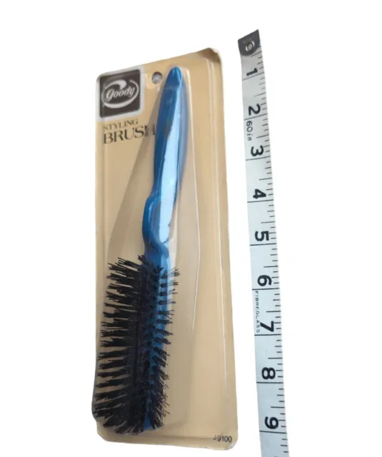 VTG Goody Hair Styling Brush 70s Nylon Bristles 1975 NOS Retro #9100 Blue Sealed