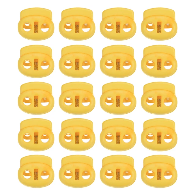 0,7x0,8" 30Pack Cable Cerraduras Doble Agujero Resorte Velcro Amarillo