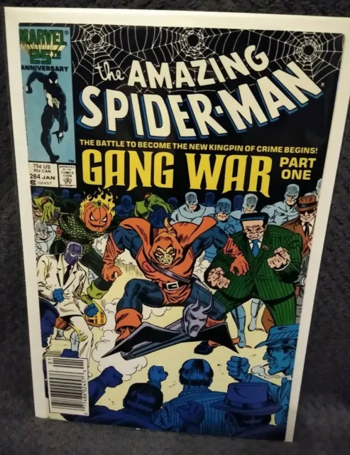 AMAZING SPIDER-MAN #284 VF/NM - Ron Frenz  - 1987 Marvel - Gang War - Newsstand