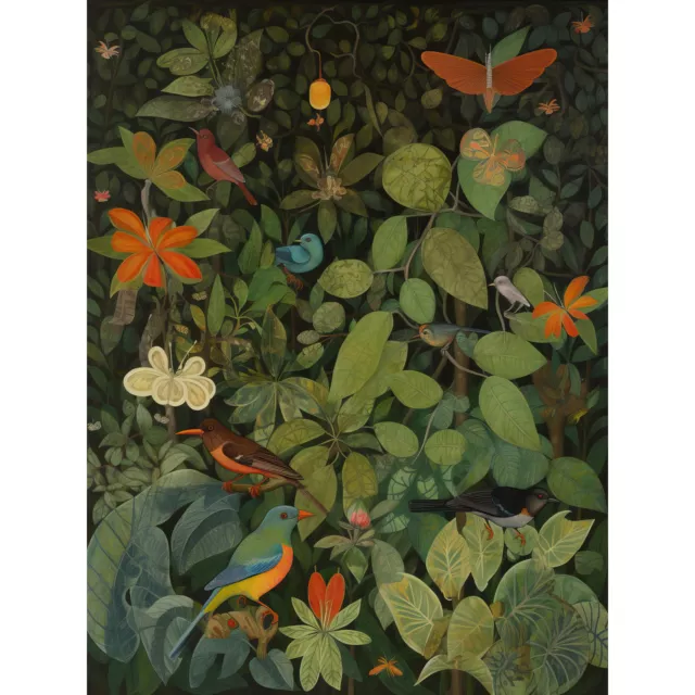 Audubon Style Birds and Insects in Jungle Huge Wall Art Poster Print Giant