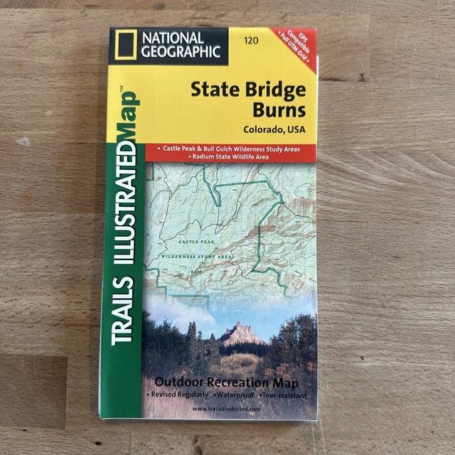 National Geographic Trails Illustrated Colorado State Bridge Burns Topo Map 120