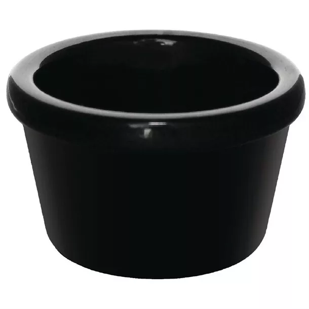 Olympia Kristallon Melamine Plain Ramekins Black 63mm 1.5oz 43ml (Pack of 12)