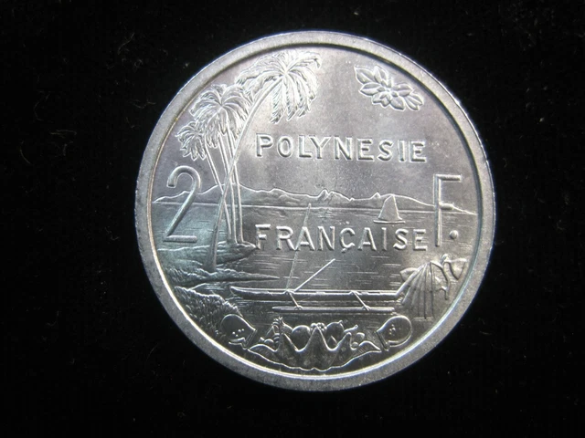 FRENCH POLYNESIA 2 Francs 1965 KM:2 Oceania Tahiti France Unc 0292# Money Coin