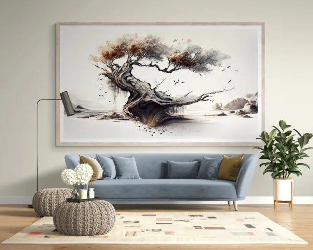 Zen Miniature Japanese Painting Wall Art poster Choose your Size