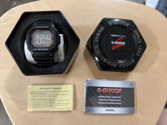 Casio G-Shock Men's Tough Solar Atomic Black Resin Sport 47mm Watch GWM5610-1