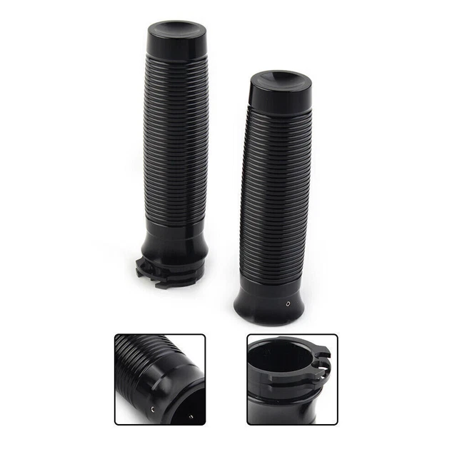 1'' Motorcycle Black 25mm Handlebar Hand Grips Fit Harley Bobber Chopper Pair