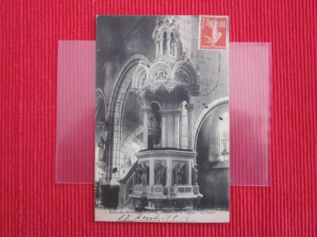 Cpa Ecrite Timbre Bain De Bretagne Eglise La Chaire