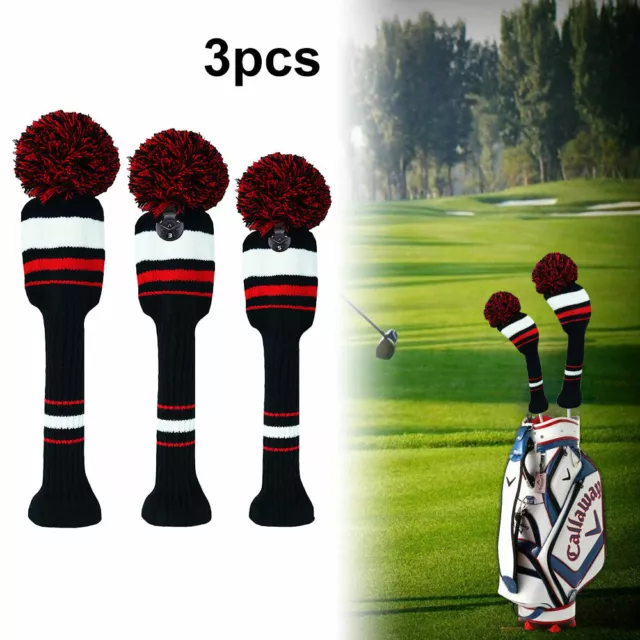 3X Vintage Golf Club Knitted Headcover Fairway 1# 3# 5# Wood Club Head Covers AU