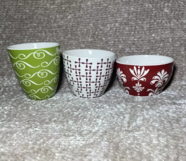 Set Of Three Starbucks New Bone China Nesting Cups/Bowls Coffee/Tea Mint 2010