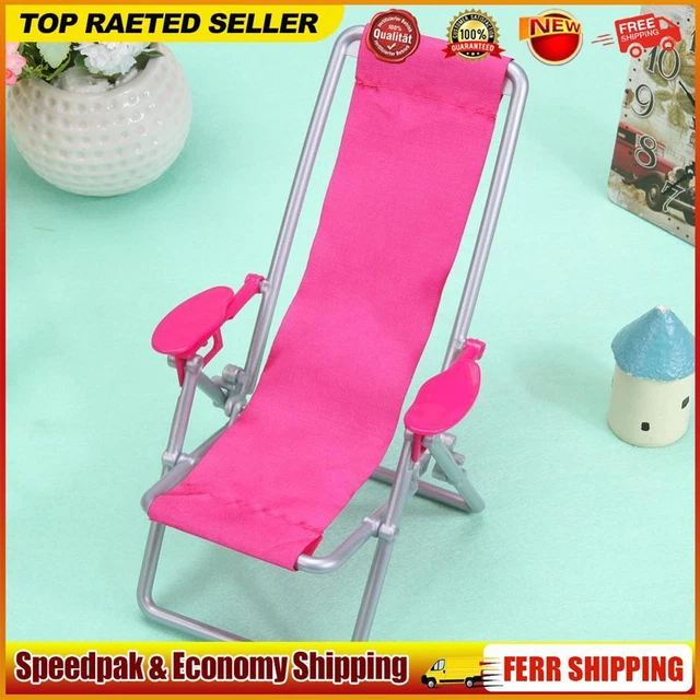 Plastic Model Beach Chair Foldable Mini CSimulation Leisure Chair for Doll House