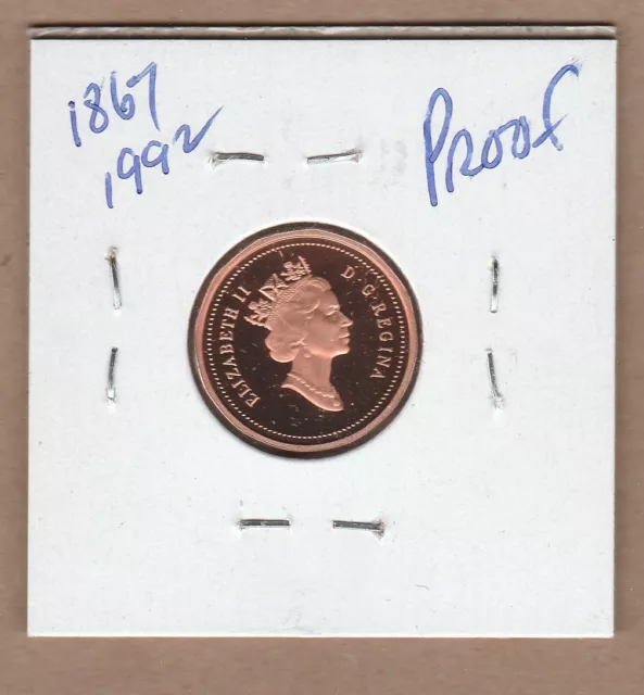 1992 Canadian Proof One Cent Penny from Proof Set 2