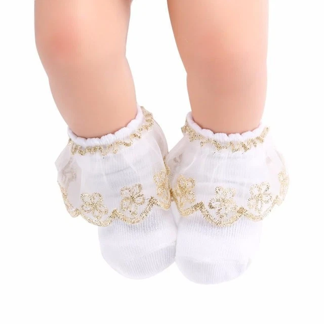 Neonati Bambino Calzini Cotone Battesimo Inverno Increspato Maglia Ginocchio Lac 8