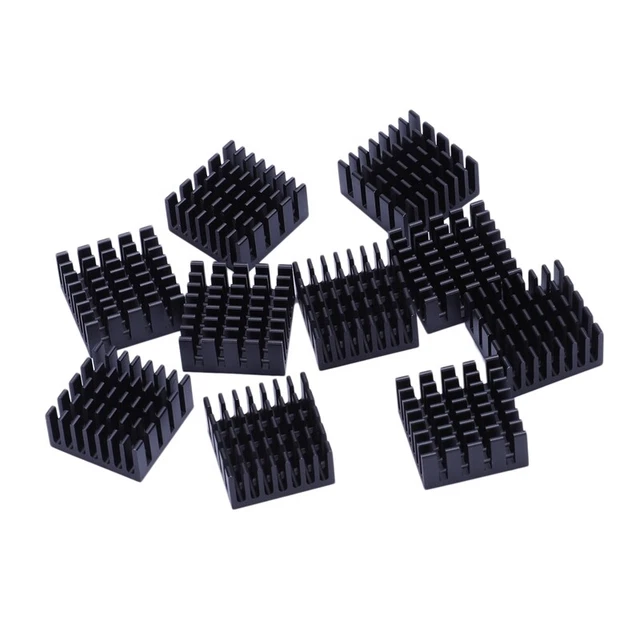 10 pz dissipatore di calore dissipatore radiatore alluminio nero 20 mm x 20 mm x 10 mm T6H2