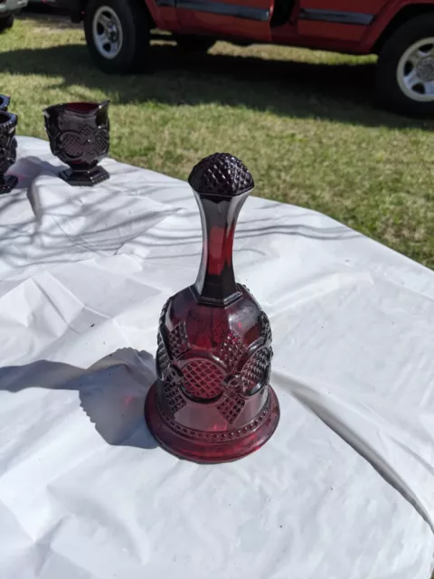 Avon Cape Cod Ruby Red Collection- Christmas 1979 Hostess Dinner Bell 6.6”