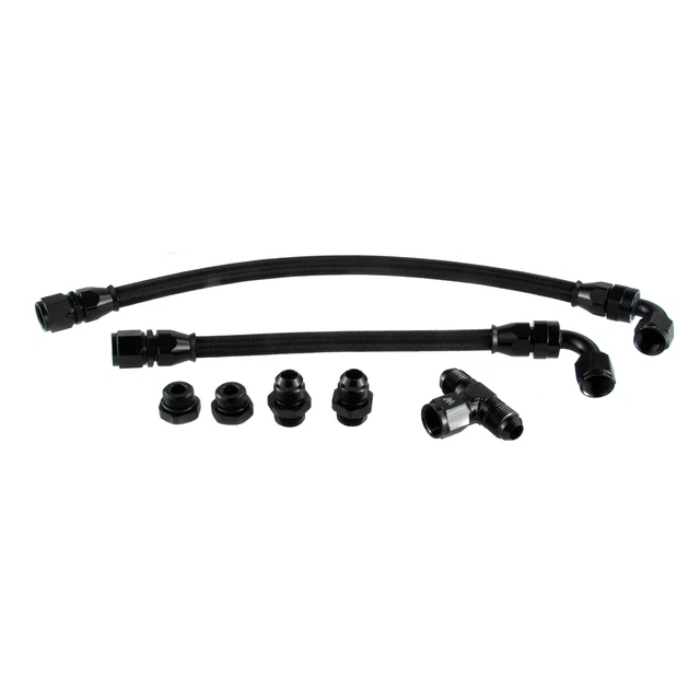 -8AN Ls1 Ls2 LS3 Lm7 TBSS Fuel Rail 3/4 Connection Kit Fittings PTFE Line Black