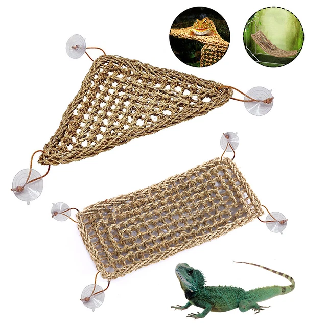 Reptile Hammock Basking Platform Lizard Lounger Hanging Bed with Suction Cup