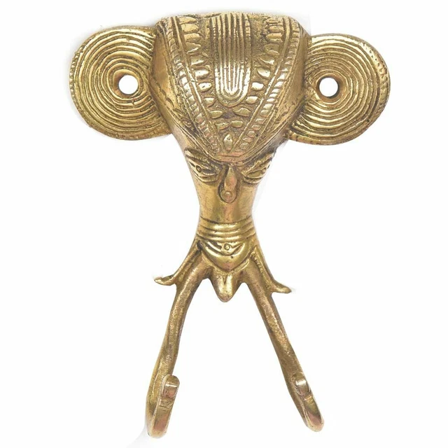 New Wall Bag Hanger  Antique Coat Rack Brass Wall Hooks Tribal Face Hat Rack