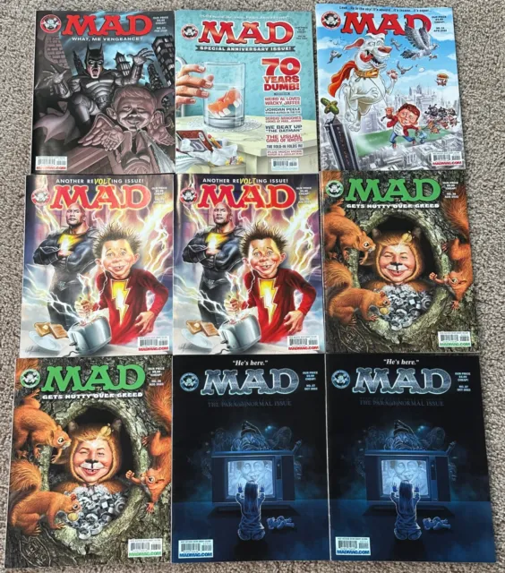 9 Issues of MAD Magazine: Feb, April, June, Aug, Oct Dec 2022 Alfred E. Neuman