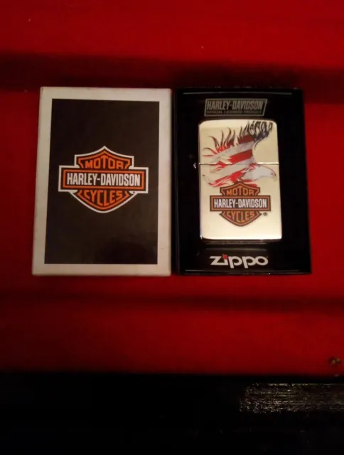 Zippo Harley Davidson Eagle/Flag 28082 Lighter