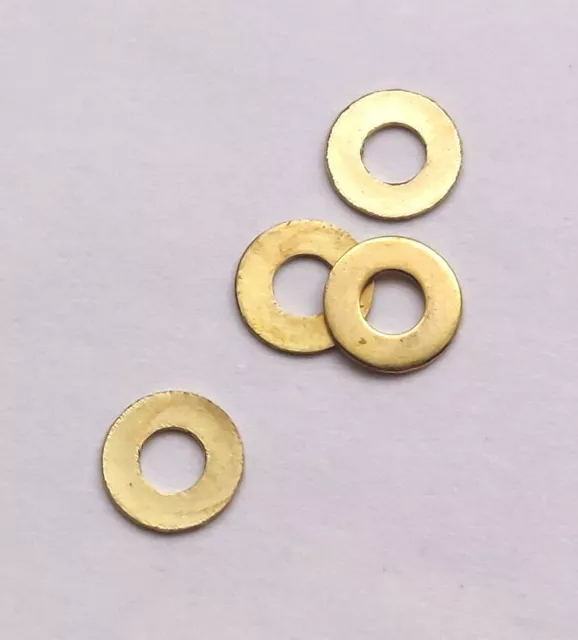 100pk M2 Brass Washers - Bicycle Spoke Head Washer / Shims - 0.3 or 0.5mm Thick