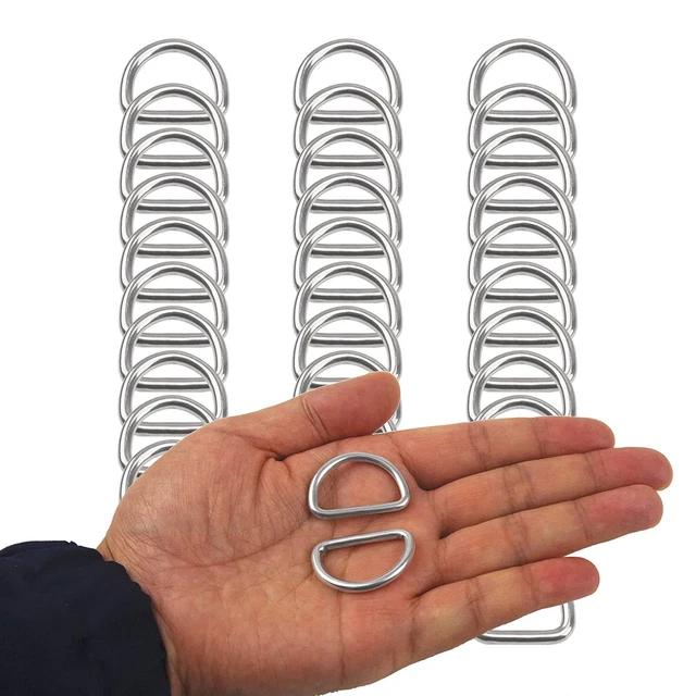 30Pcs 304 Stainless Steel Welded Heavy D-Rings For Hand Diy Accessories Hardwa
