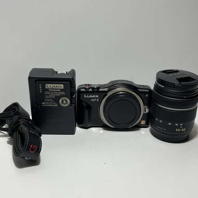 PANASONIC LUMIX DMC-GF3 Black Mirrorless And Lens 14-42mm EUR 190