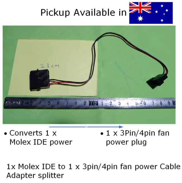 Molex IDE Power to 3Pin/4Pin Case Cooling Fan Converter Adapter splitter 23cm