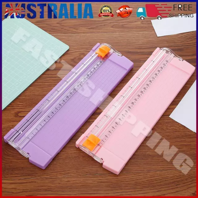 AU Plastic Mini Paper Cutter 27x8.5cm with Automatic Security Safeguard Side Rul