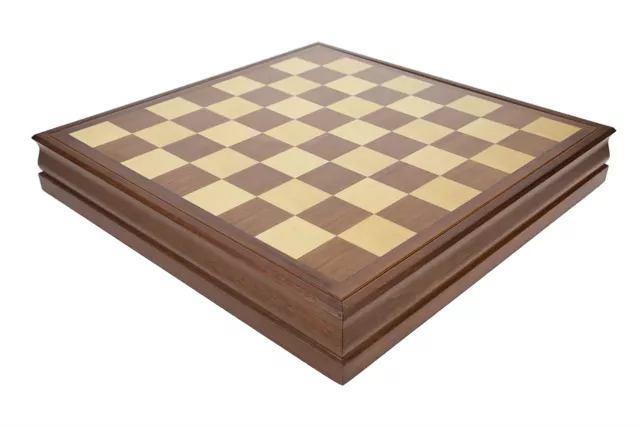 14" Walnut Wood Chess Board with Inidivudal Piece Storage from Dal Negro Italy