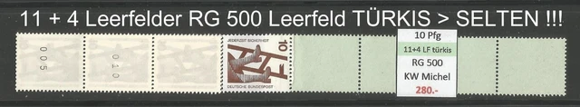 RM Unfallverhütung 10 Pfg RG 200 ROLLENENDE RE 11 + 4 LF türkis (SELTEN !!!) **
