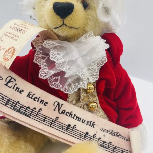 Hermann Coburg Teddybär Mozart "Eine kleine Nachtmusik" limitiert 500 35cm 3