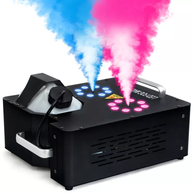 2000W Doble Spray Máquina de Niebla RGB 16 LED Luz DMX Escenario DJ Fiesta Máquina de Humo