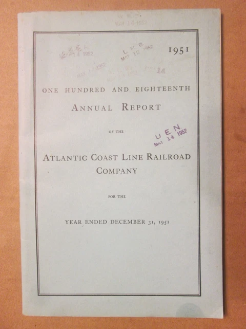 Atlantic Coast Line Railroad Annual Report 1951