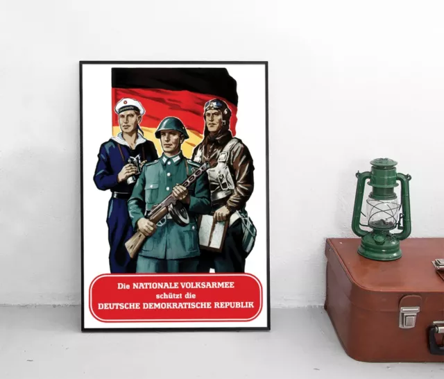 Poster DDR NVA / Nationale Volksarmee / Plakat / Propaganda GDR Ostdeutschland