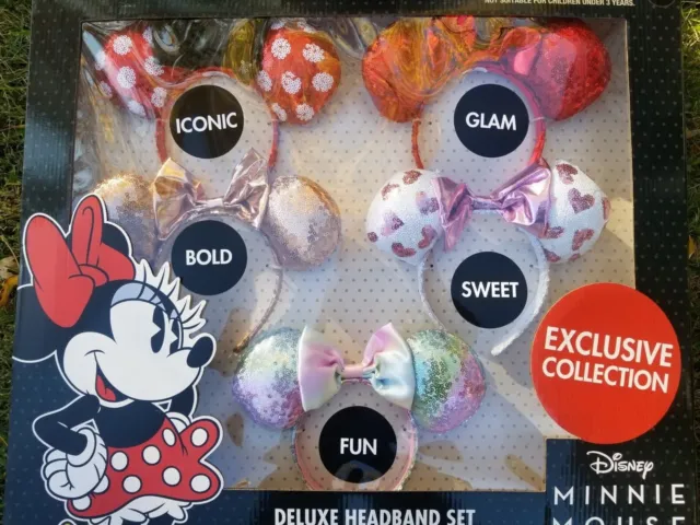 Disney Minnie Mouse Ears Headbands w- Sparkles -n- Sequins Exclusive Collection