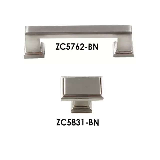 Modern Square Pulls Handles Knobs Kitchen Cabinet Hardware Brushed Nickel