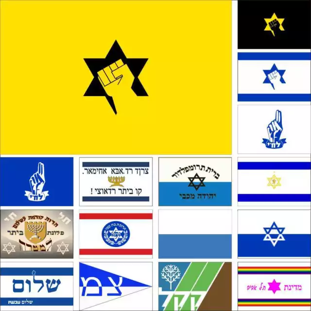 Israel Flag Jewish Zionist Kach and Kahane Chai Lehi Hadassah ZOB Betar section