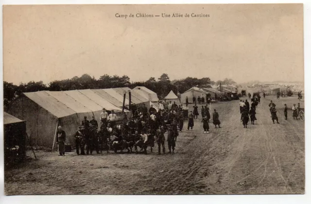 CHALONS SUR MARNE - Marne - CPA 51 - Vie Militaire Au camp - allée de cantines