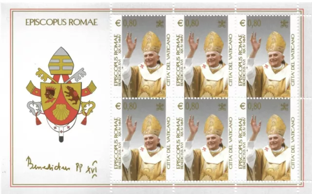 Vatican City 2005 - SC# 1295-7 Pope Benedict XVI - Set of Sheets 3V - MNH 2