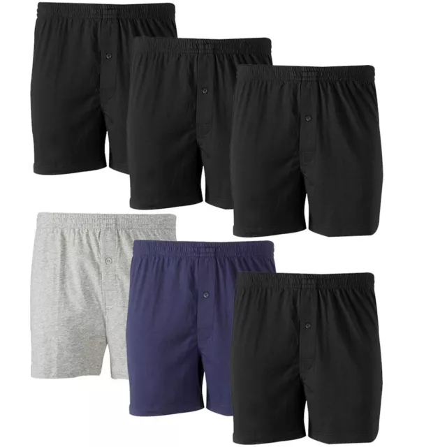 6 Pack MENS PLAIN BOXERS SHORTS UNDERWEAR COTTON RICH TRUNKS HIPSTER PANTS S-2XL