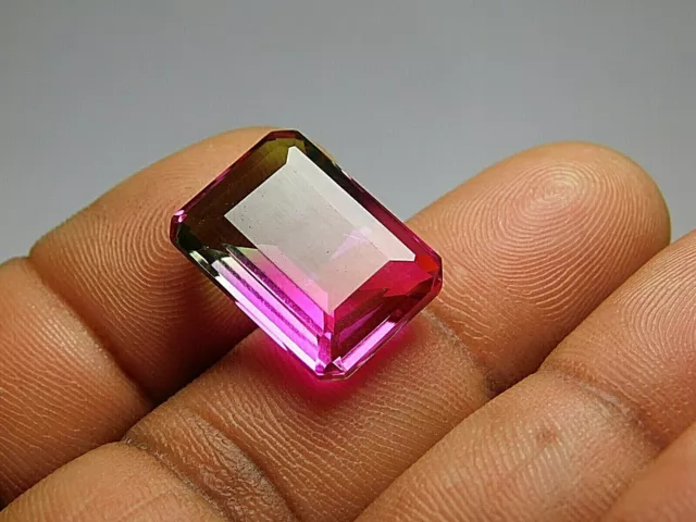 14.00 ct. Beautiful AAA+++ Emerald Cut  Watermelon Tourmaline  Loose Gemstone