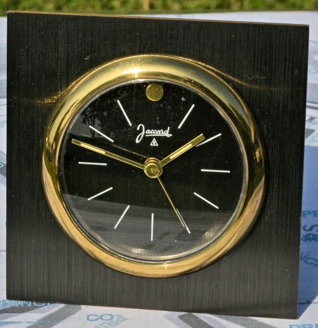Réveil Pendulette de Luxe Quartz Classic Doré et Laqué Signé JACC