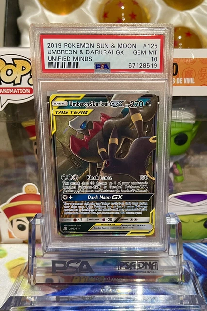 Umbreon & Darkrai GX PSA 10 Pokemon Sun &Moon Unified Minds #125