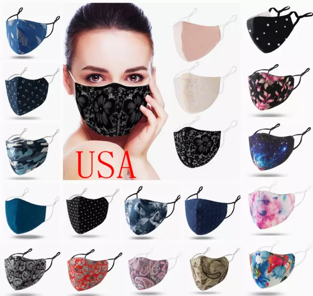 ⭐⭐⭐Face Mask Cover Fashion Reusable Washable Breathable Cloth Covering Women Men