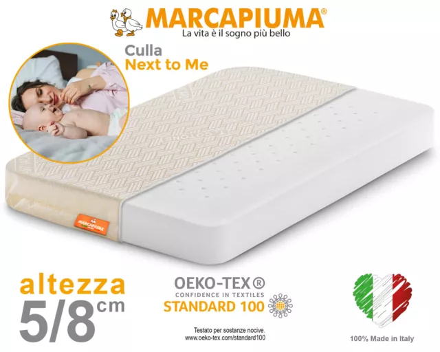 Materasso Culla Lettino Bambino Neonato H 5/8 Cm Pisolo Waterfoam Sfoderabile