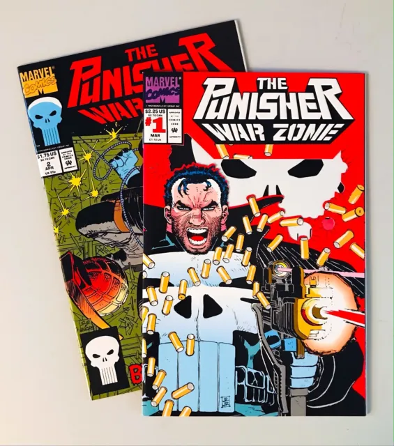 The Punisher War Zone #1 & #2 - Vol 1 Marvel 1992 - Great Unread Condition