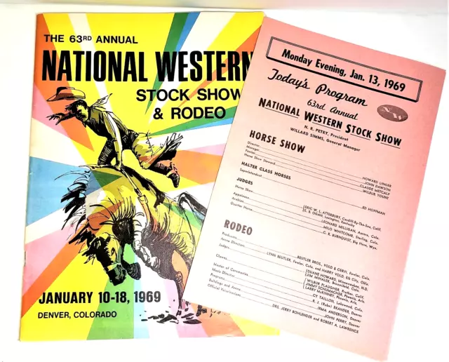 1969 National Western Stock Show Rodeo Program Magazine Horse Show Denver CO